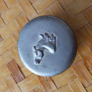 Vintage Seagull Pewter Horse Head Trinket Box